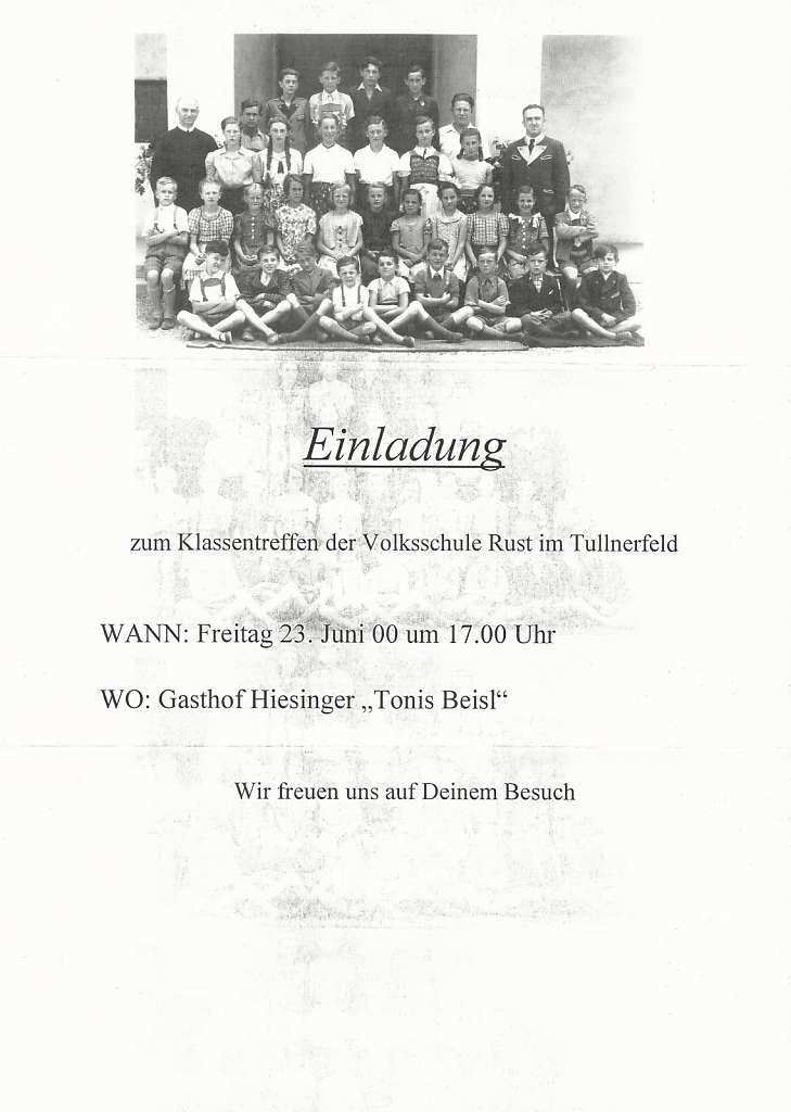 Klassentreffen 2000 Volksschuljahrgang ca 1952